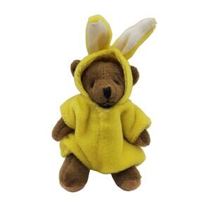 Ganz Cottage Collectibles RIBBIT 4" Teddy Bear Plush Miniature Bag & COA Bunny